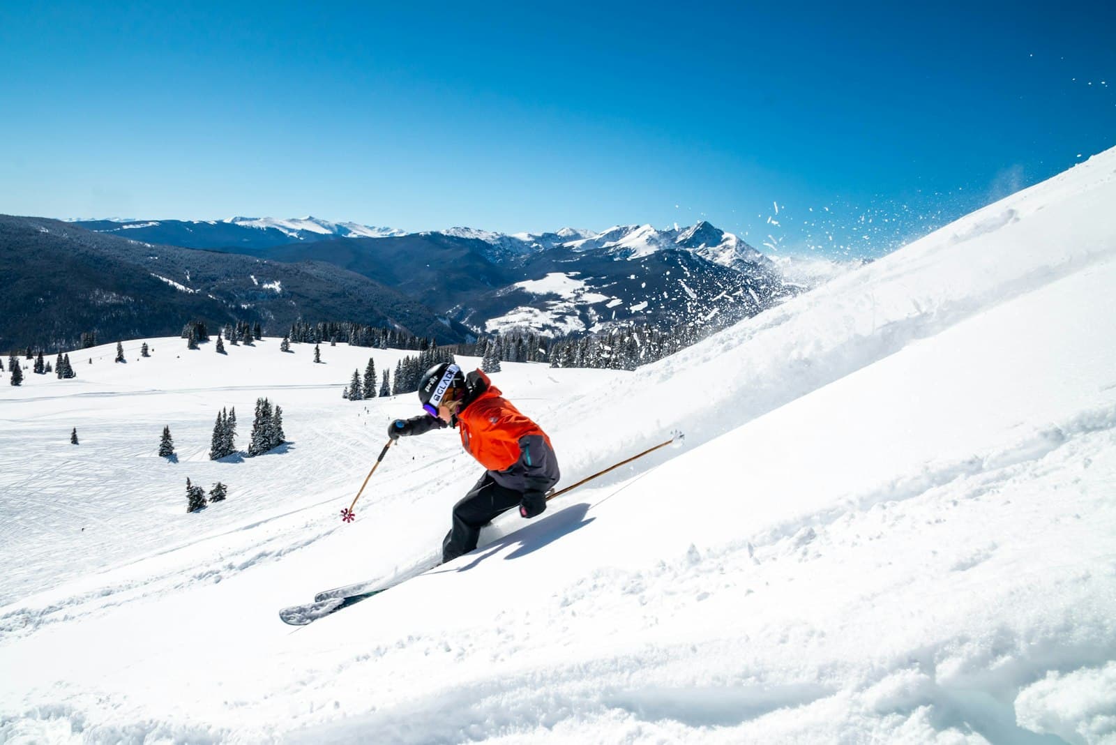 Skier on a snow-covered Colorado mountain